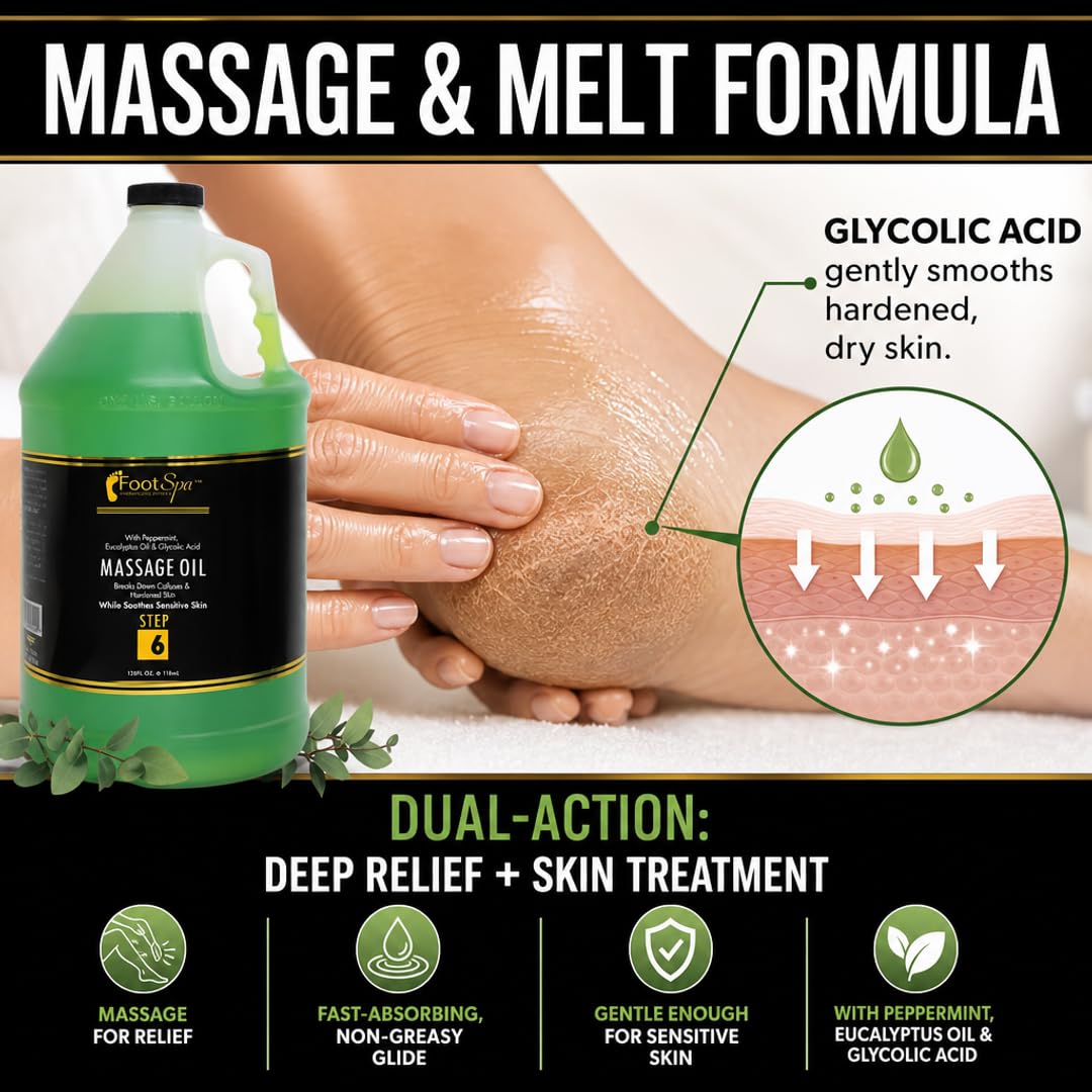 Eucalyptus Massage Oil, Fast-Absorbing Non-Greasy Body Treatment, 128 Oz