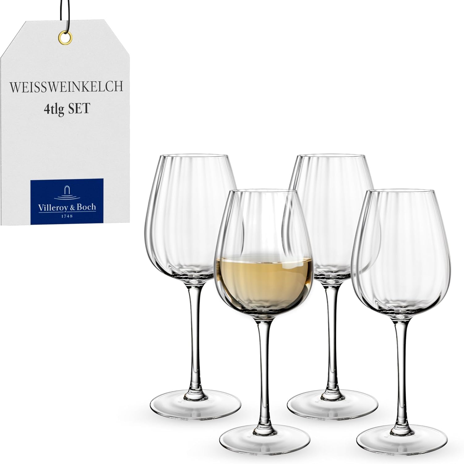 Amazon.com | Villeroy & Boch Rose Garden White Wine Goblet, Set of