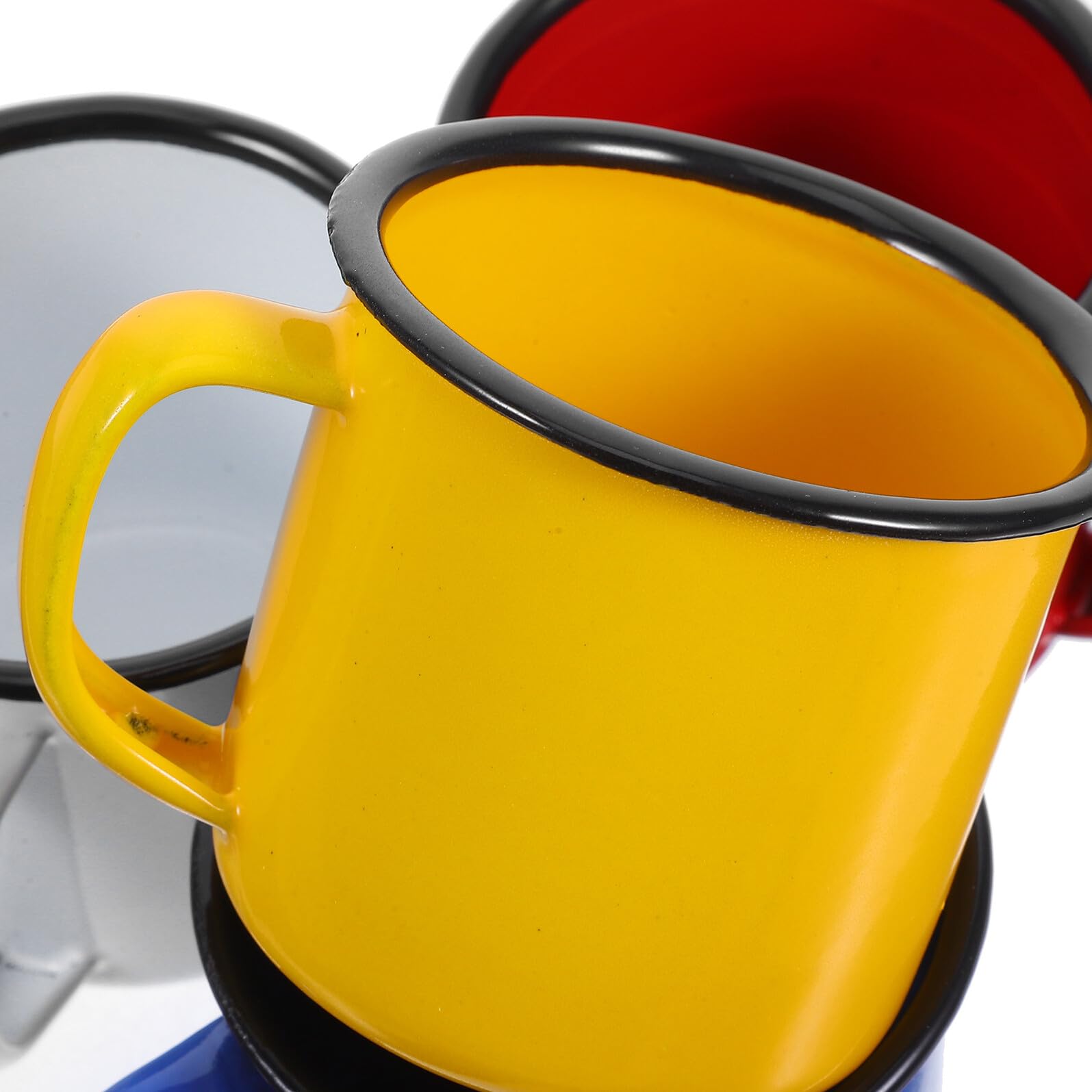 VANZACK Emaillebecher Praktisches Design mit Einfachem Stil 4 Stück für Camping und Zuhause Vintage Trinkbecher aus Langlebigem Emaille für Cafés und Outdoor