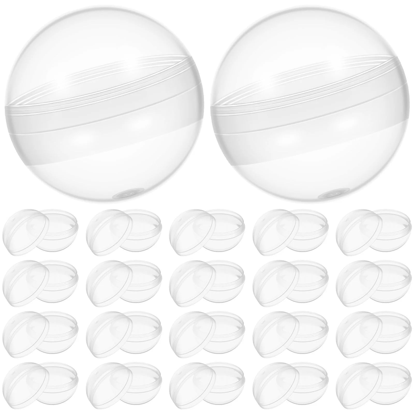 Capsule per distributori automatici, 150 pezzi, trasparenti, rotonde da 35 mm, in plastica, riempibili, per giocattoli, scatole regalo, palline vuote per feste, compleanni, decorazioni per caramelle