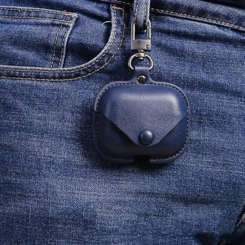 Image of AJM 360 Protection Shockproof Design Leather Case Compatible with Apple Airpods Pro 3 (Navy Blue)