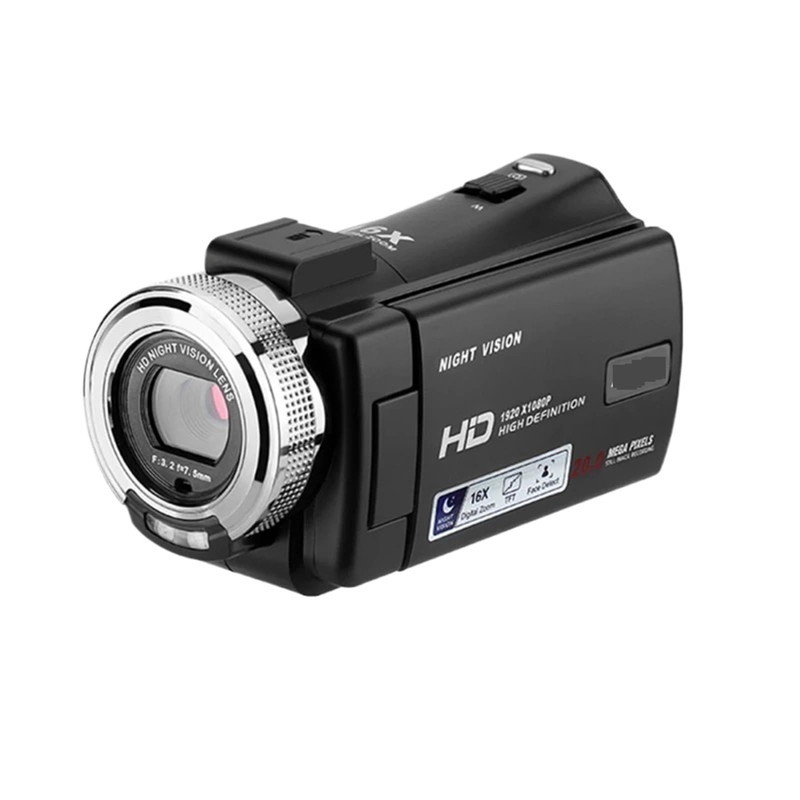 Videocamera, Videocamera portatile con registrazione video V12 1080P Full HD 16X con zoom digitale e schermo LCD girevole da 3,0"