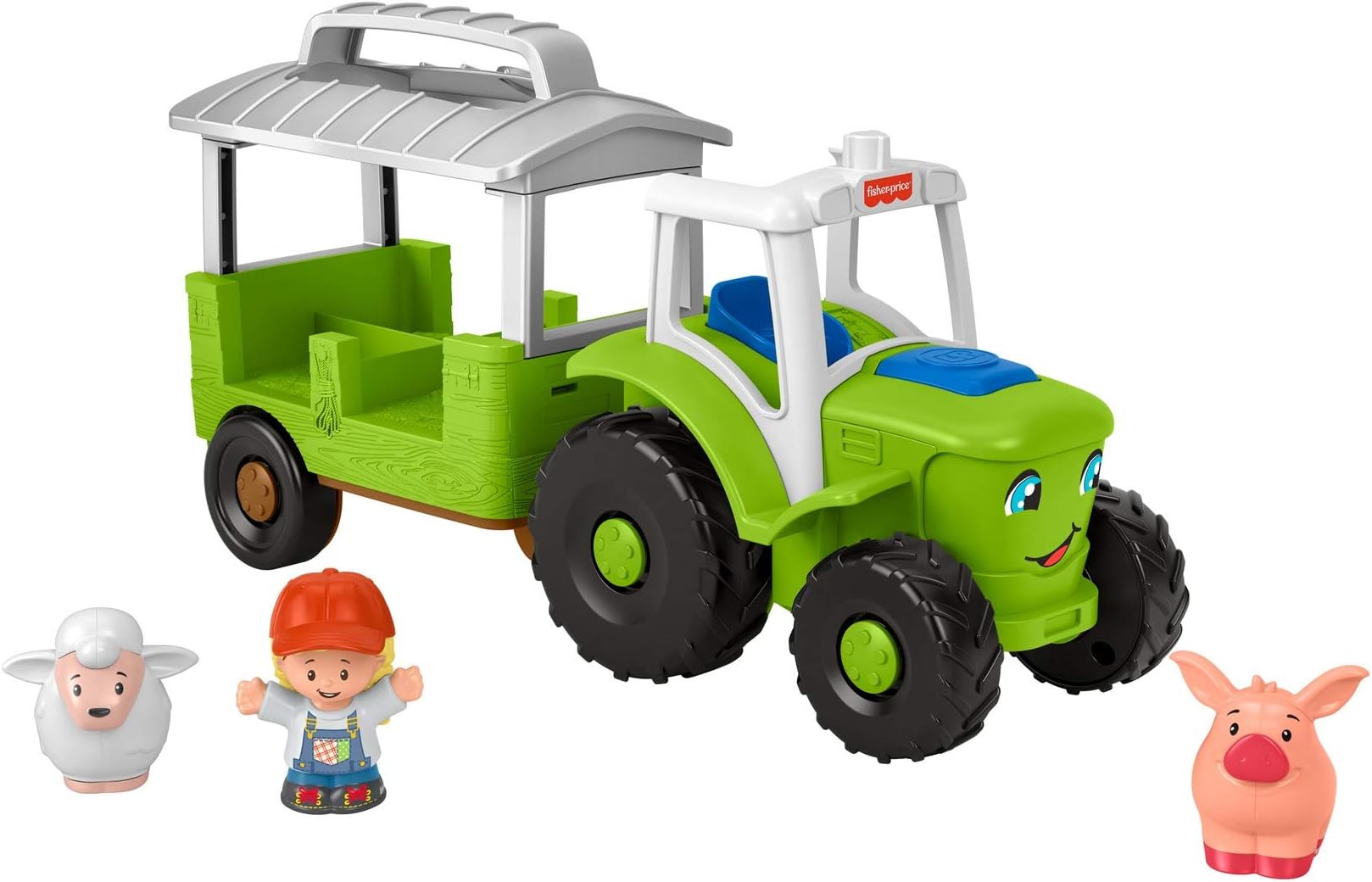 Fisher-Price Little People Toddler Toy Caring for Animals Tractor, Farm Vehicle with Music & Figures for Preschool Pretend Play Kids Ages 1+ Years