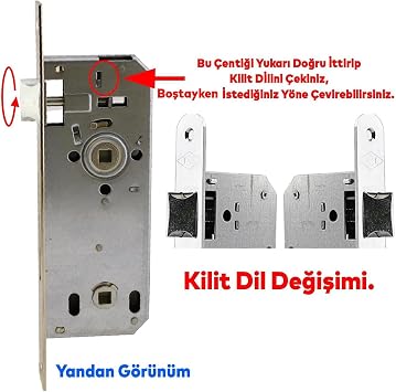 Kale WC Door Mortise Lock Bathroom Lock Oval Corner 45mm Plastic PVC Wood Panel Interior Door Compatible
