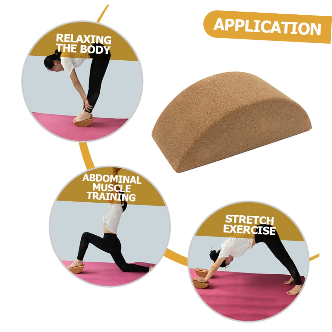 VANZACK Bloque de Yoga Compacto y Duradero para Entrenamiento Diario de Corcho Resistencia Antideslizante para Ejercicios de Estiramiento y Entrenamiento Abdominal en Casa