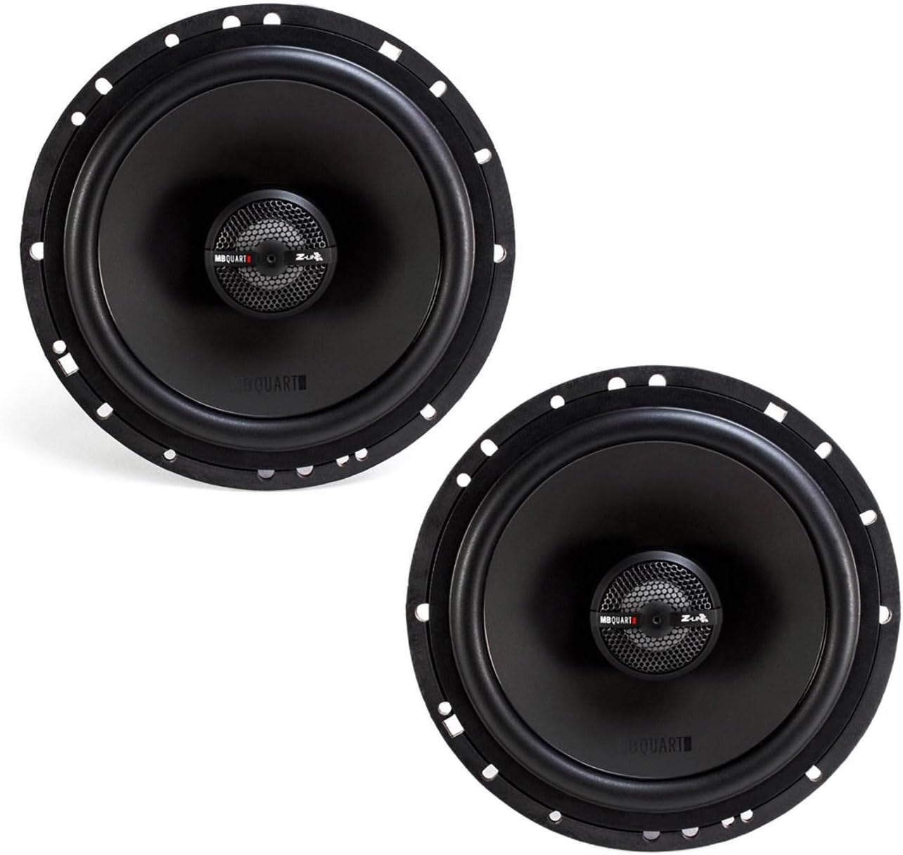 MB Quart ZK1-116 Z-Line Car Speakers (Black, Pair) – 6.5 Inch Coaxial Speaker System, 120 Watt, 2-Way Car Audio, Ceramic Coated Titanium Dome Tweeter, 4 OHMS