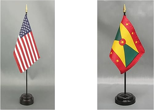 Miniatura 69 de Juego de banderas de escritorio de Afganistán, hecho en Estados Unidos, de rayón de 4 x 6 pulgadas, escritorio de oficina y pequeñas banderas