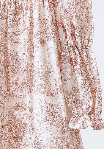 NOTHING FITS BUT Yuki Dress, Linen Cotton Long Puffed Sleeve Girls Dresses, Loose Casual Frock Ruffled Hem Dresses for Girls4