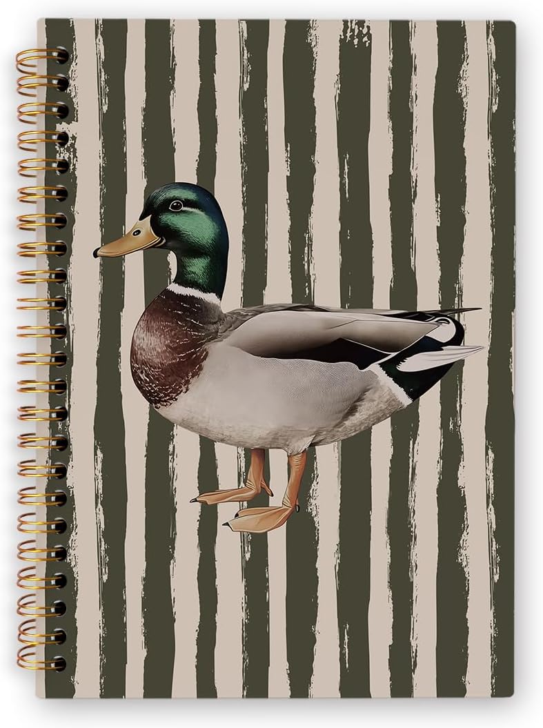 dvhdajed Vintage Mallard Duck Spiral Notebook, Country Farmhouse Duck Journaling Notebooks, Farm Animal Spiral Journal for Women Nursery, Rustic Ducks Hunting Office School Supplies Gifts, 5.5x8.3in