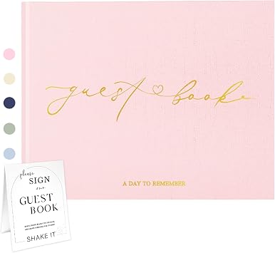 Wedding Guest Book, Polaroid Photo Guestbook for Baby Shower, Blank Pages