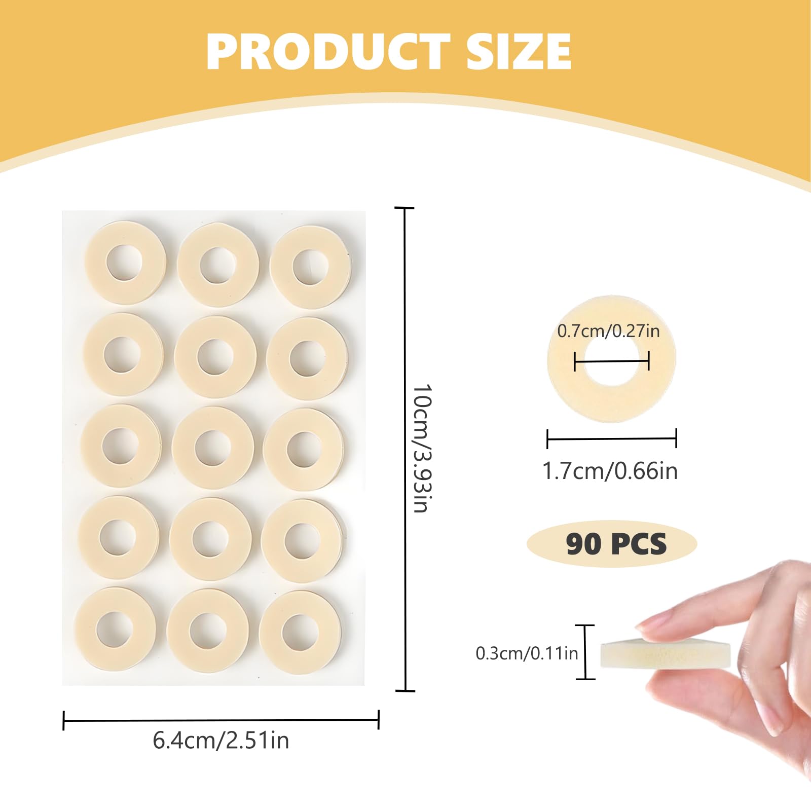 90 cojines de maíz, espuma de látex suave almohadillas autoadhesivas para callos, antideslizantes almohadilla antifricción reduce el dolor de pies y talón para los dedos de los pies