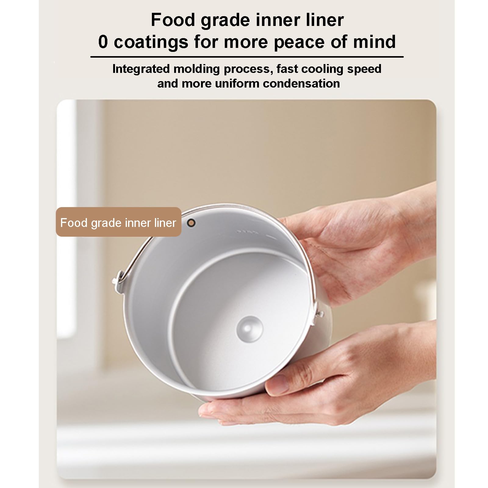 Máquina de Helados pequeña para Uso doméstico: formación rápida en 30 min + Mantenimiento en frío Durante 35 min, Revestimiento Interior Apto para Alimentos, Desmontable