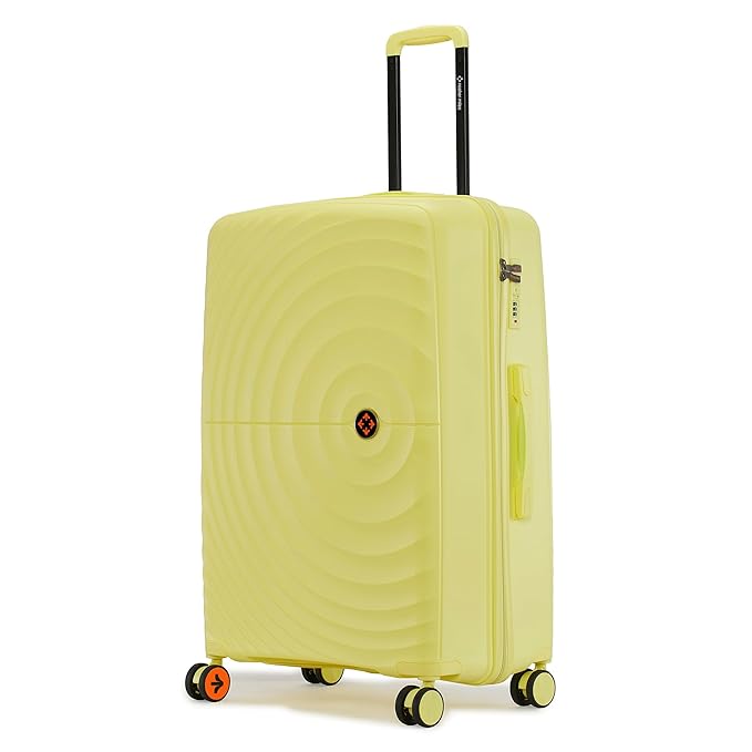 Nasher Miles Polypropylene Spinner Seattle Hard-Sided Check-in Luggage 28 inch | 75cm | 8 Wheels Large Trolley Bag for Travel | Suitcase (Yellow)