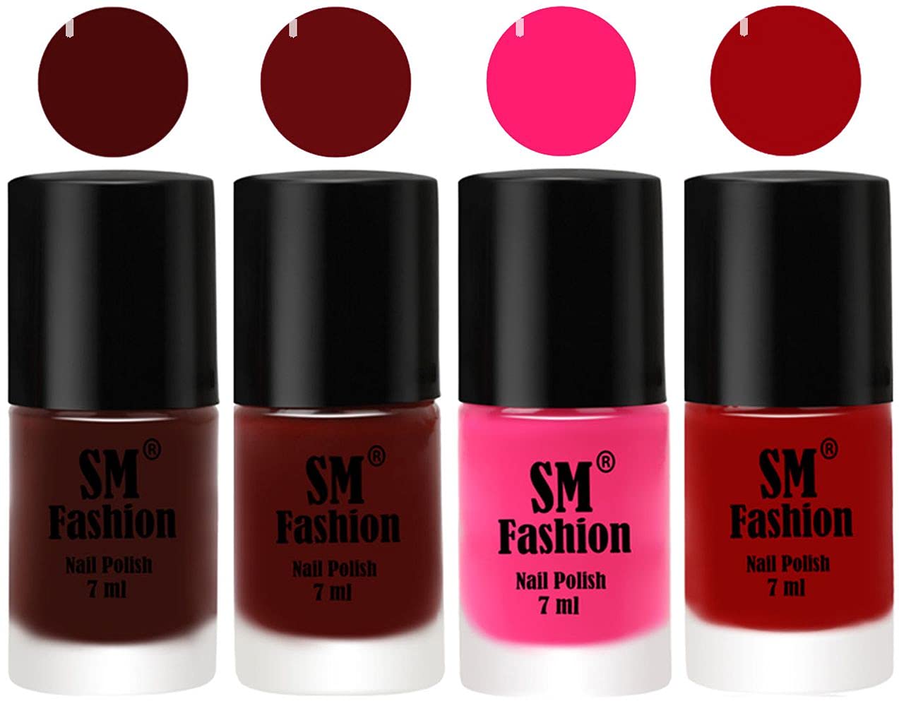 Nail Polish Combo Set (Pack of 4) Quick Dry Gel Finish Nail Paint | Wine,Wine Red,Deep Pink,Light Red | 7 ml Each-picture-34