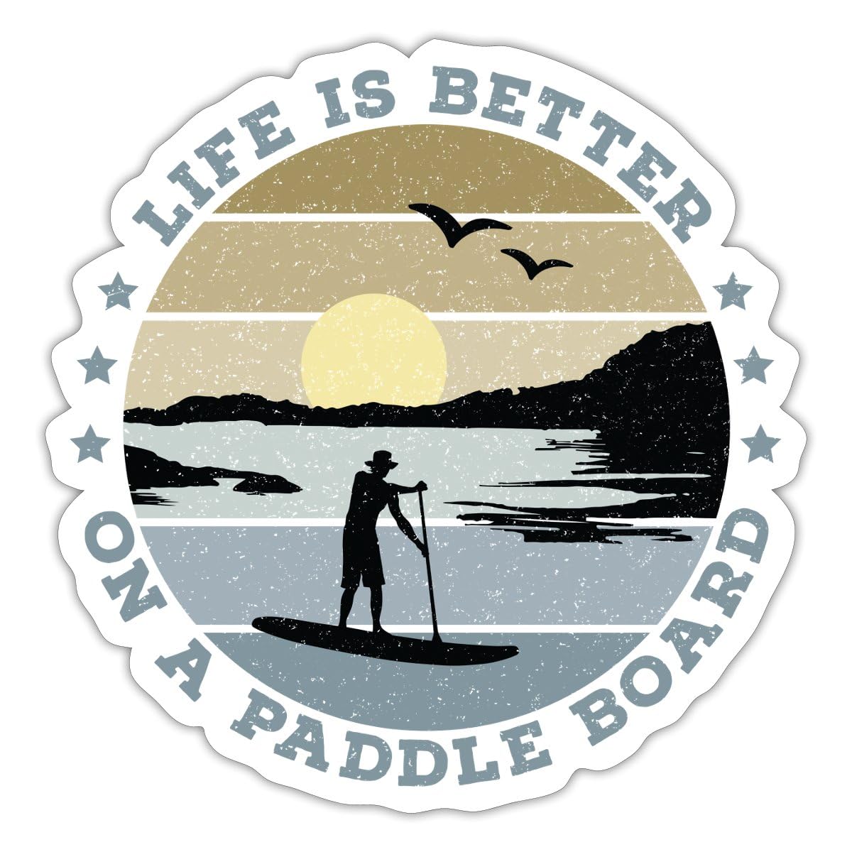 Spreadshirt Passionate About Paddle Boarding Sticker Size S (10 x 10 cm), 10 x 10 cm, White Matte
