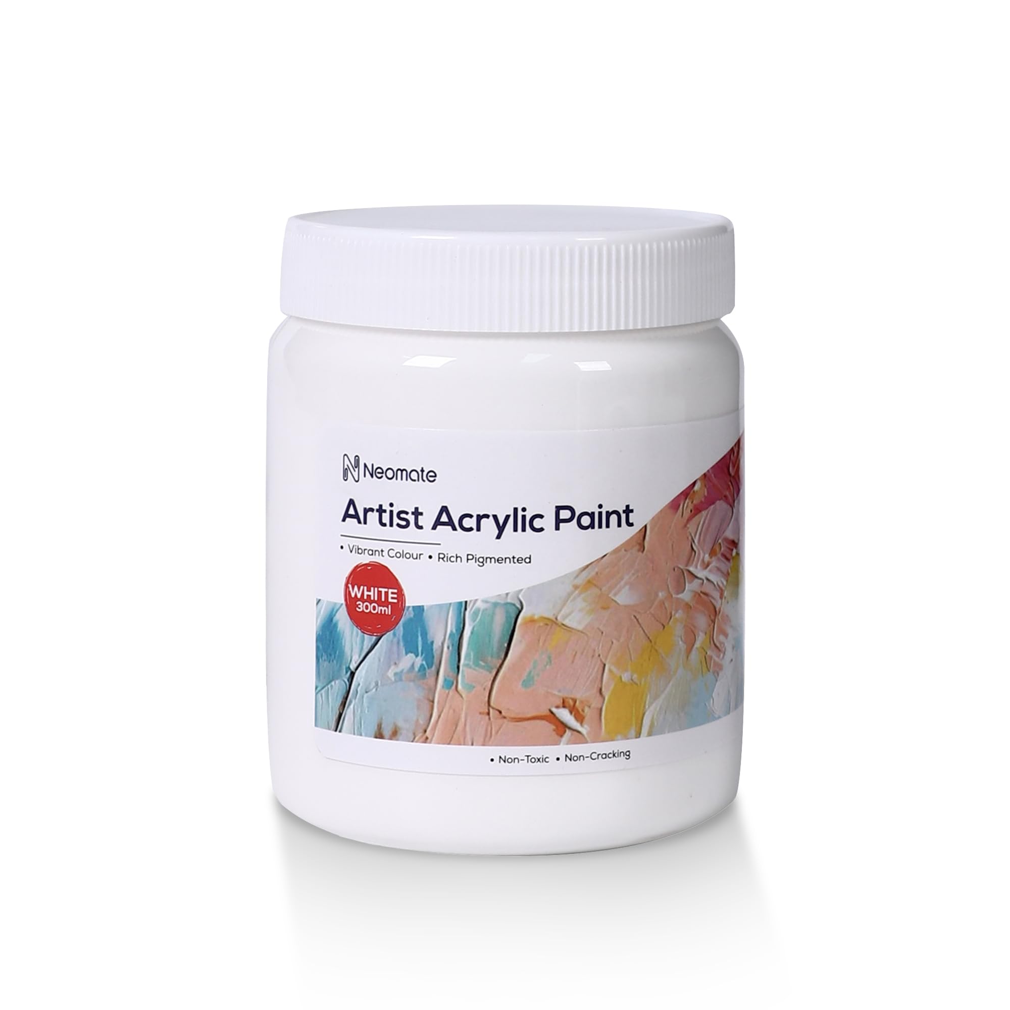 Neomate Acrylic Colour White 300ml | Art & Craft, DIY, Rich Pigment, Non-Craking Paint for Canvas, Wood, Leather, Earthenware, Metal | Ideal for school projects, Hobbyists, Artists-image-6