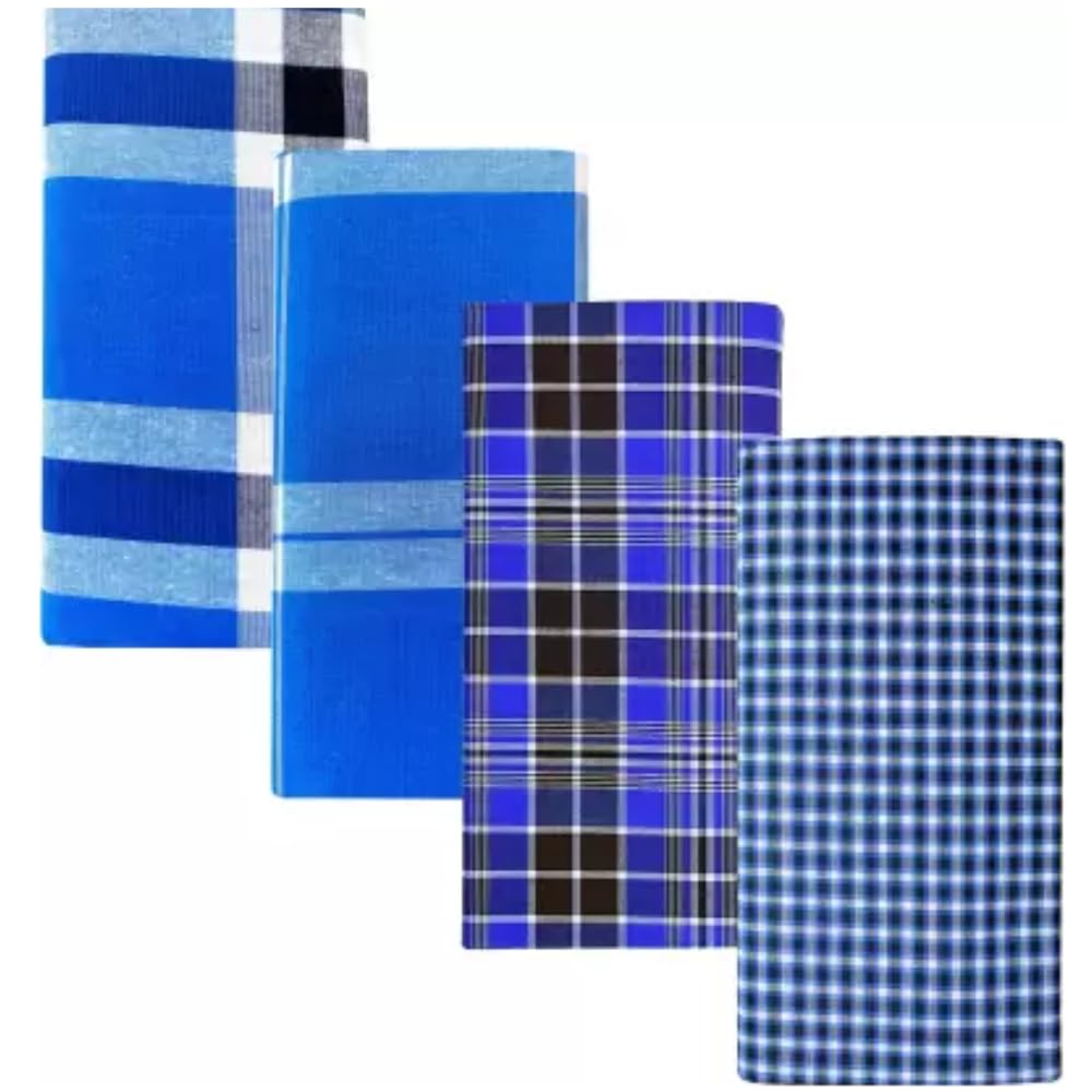 Brand 100% Pure Cotton Multicolor Premium Lungies for Men, Assorted Checks / Colors_2 Meter-image-19