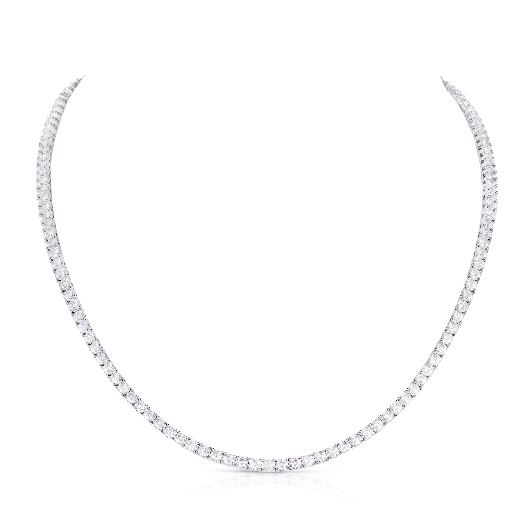 Diamond Treats Collar de Tenis en Plata de Ley 925, Impresionante Collar con Piedras de Circonita Cúbica, Collar de Cadena de Tenis en Plata de Ley 925 Para Mujer