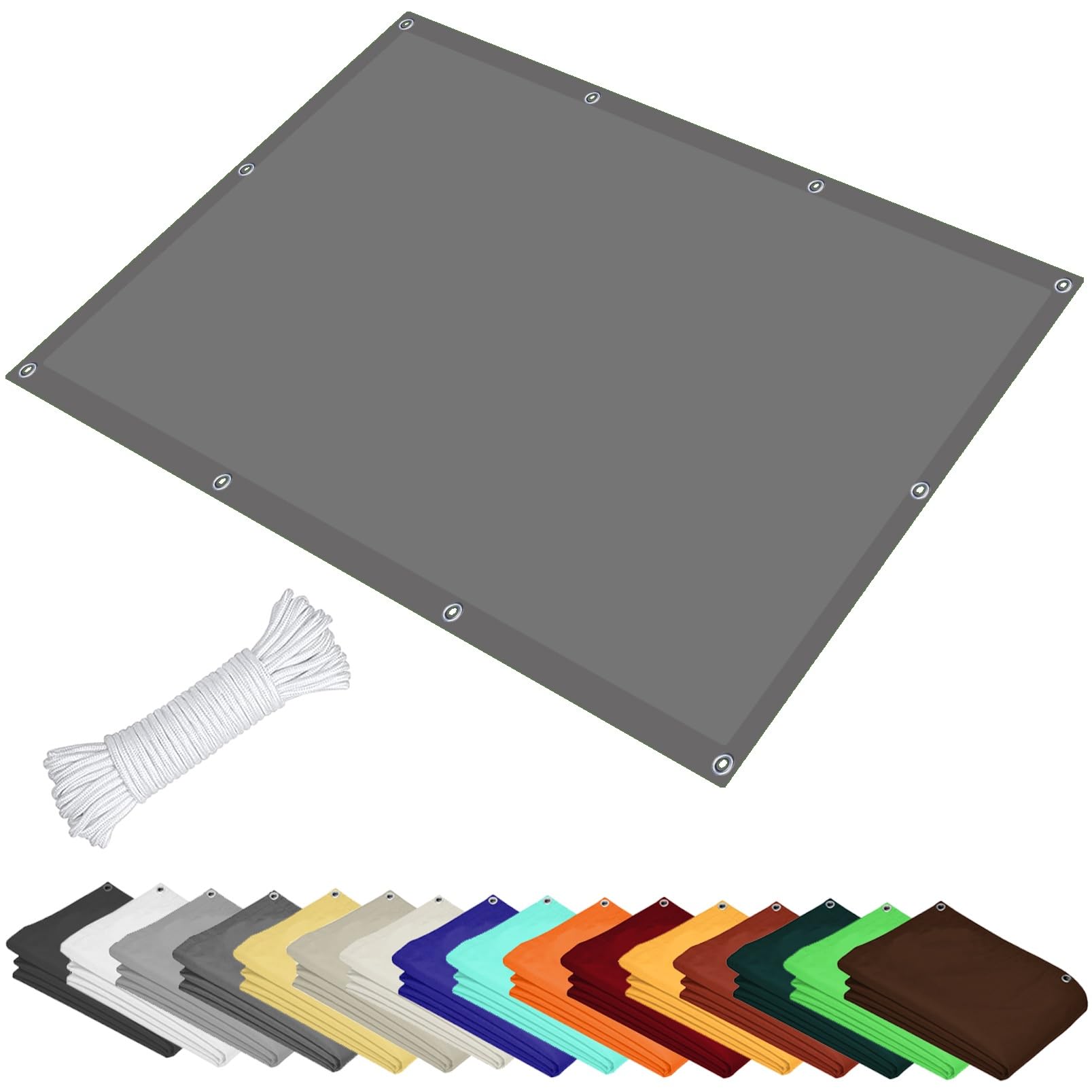 GLDYTVF Outdoor Sun Shade Sail Canopy 1.7 x 2.6 m 98% UV Block Right Angle Design Light Grey Includes Free Rope