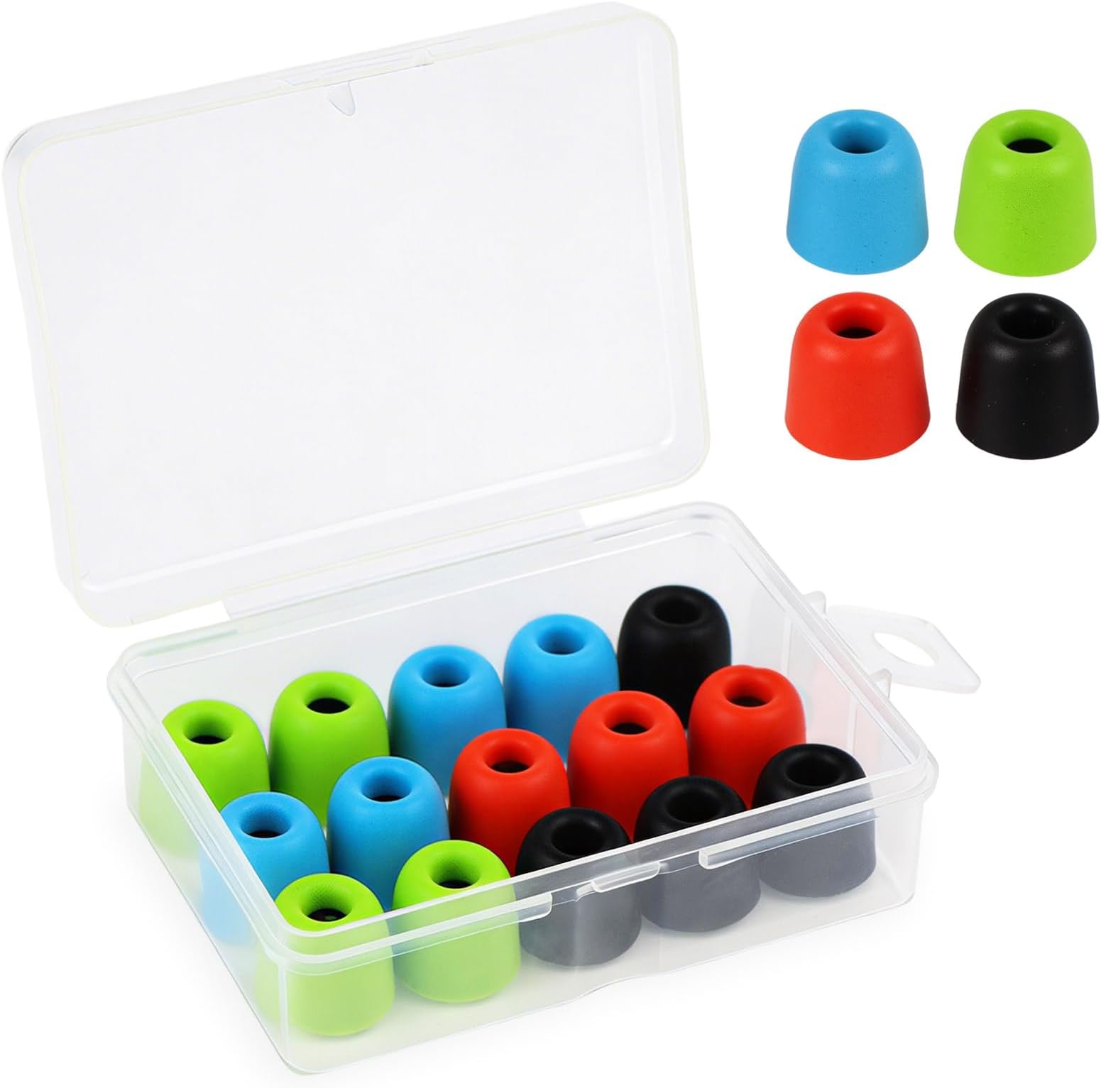 8 Pairs/16 Pcs Memory Foam Earbud Tips, Replacement Earbuds, Earphone Tips, Earbuds Noise Isolation Cover for Earphones. 4 Colors, Size 4.5-5.5 mm