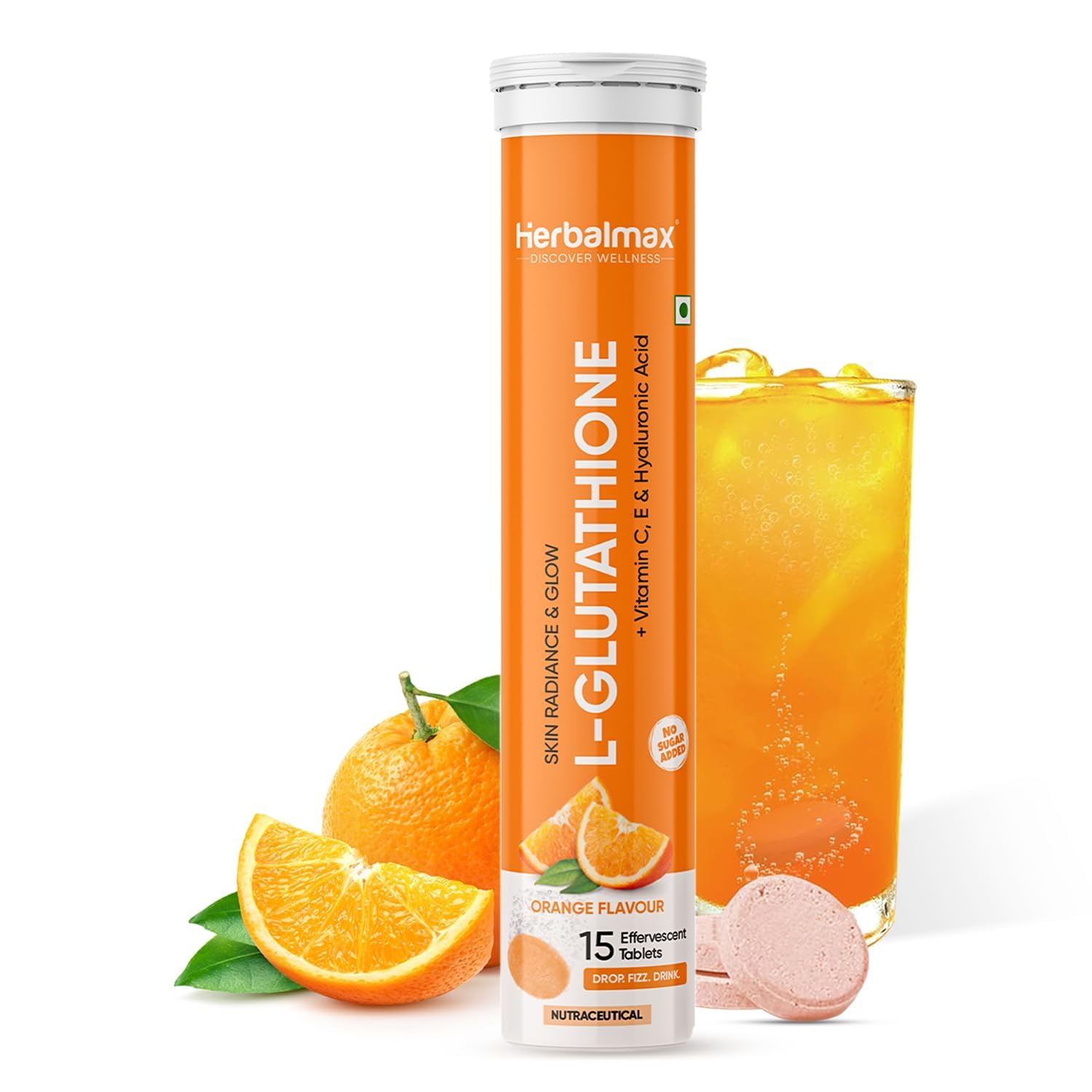 Herbal Max Glutathione Effervescent Tablets – 15N Packed with Vitamin C, Hyaluronic Acid & Biotin to Support Healthy Hair, Skin & Nails for a Natural Glow & Boost Hydration-image-3
