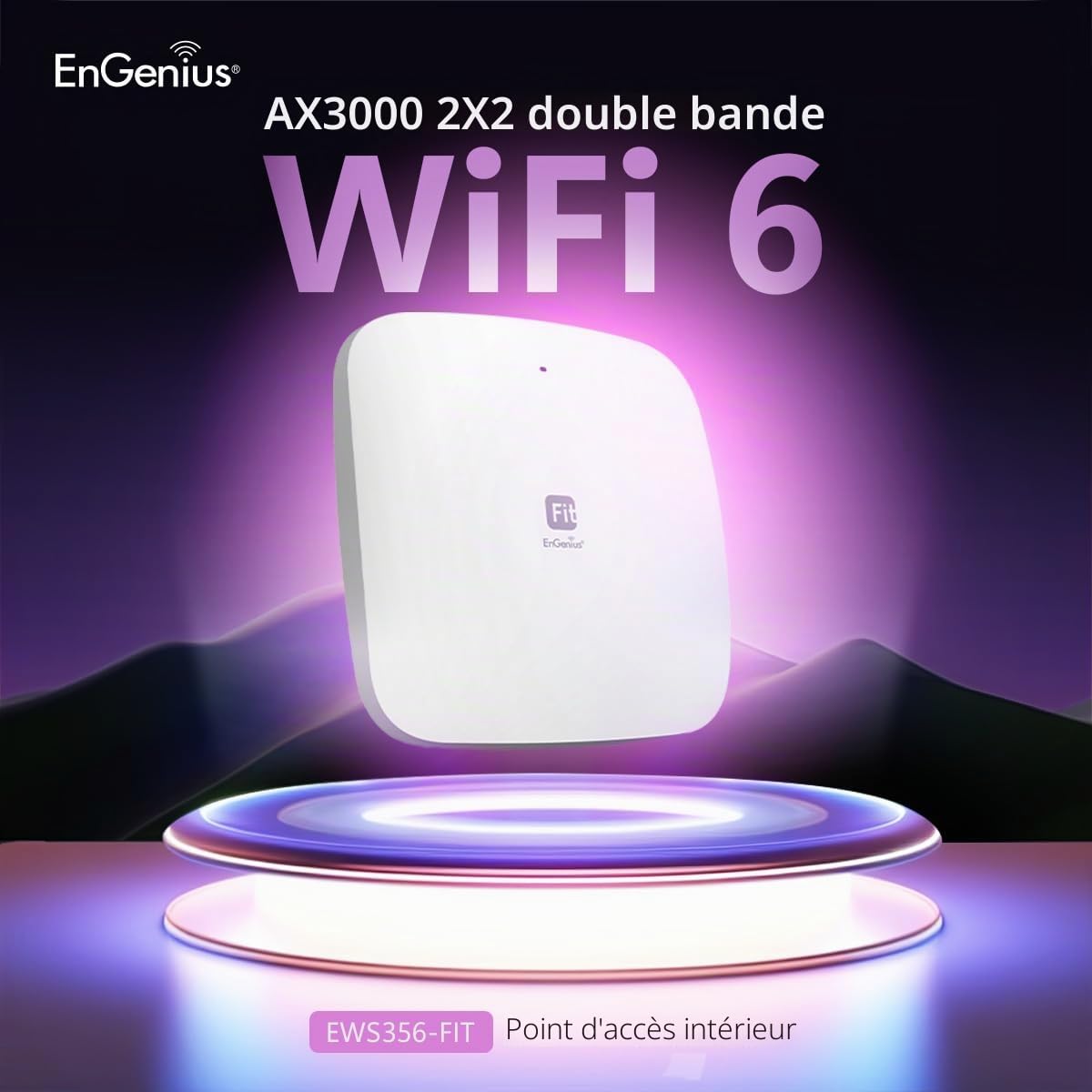 EnGenius Point d'accès sans Fil Wi-FI 6 Dual Band AX3000 | Cloud & App & OnPrem Control Options | WPA3, MU-MIMO, Mesh & Seamless Roaming - EWS356-FIT