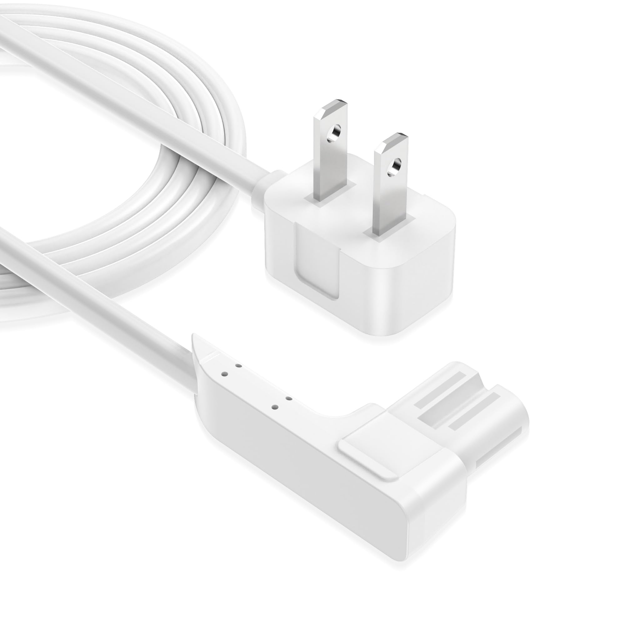 AGVEE 3.3ft 90 Degree Angled Power Cord for Sonos One/One SL/Play:1 Speakers, Space-Saving Nema 1-15P to Figure 8 C7 Power Cable, No Bulge, White