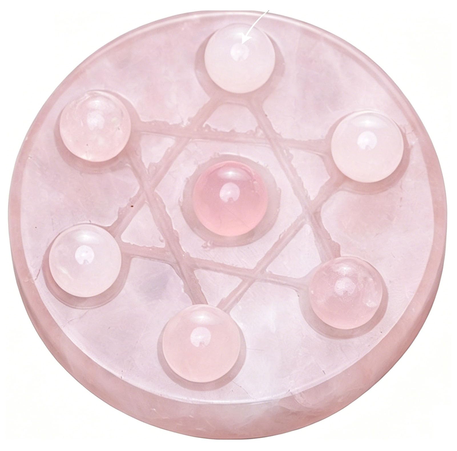 Zooeelly Reiki Crystal Balls Decor Ornament, Seven-Star Array Home Bedroom Living Room Cashier Desk Ornament Original Stone Polishing Fortune Teller Ball
