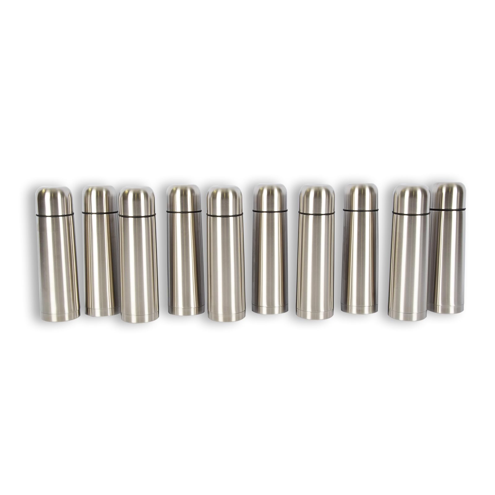 10er Set Thermosflaschen Vakuum 750ml | Silber Edelstahl | Riesbare Wasserdichte BPA-Freie Trinkflaschen Mit Doppelwand Insulation | 8Cm X 28.5Cm