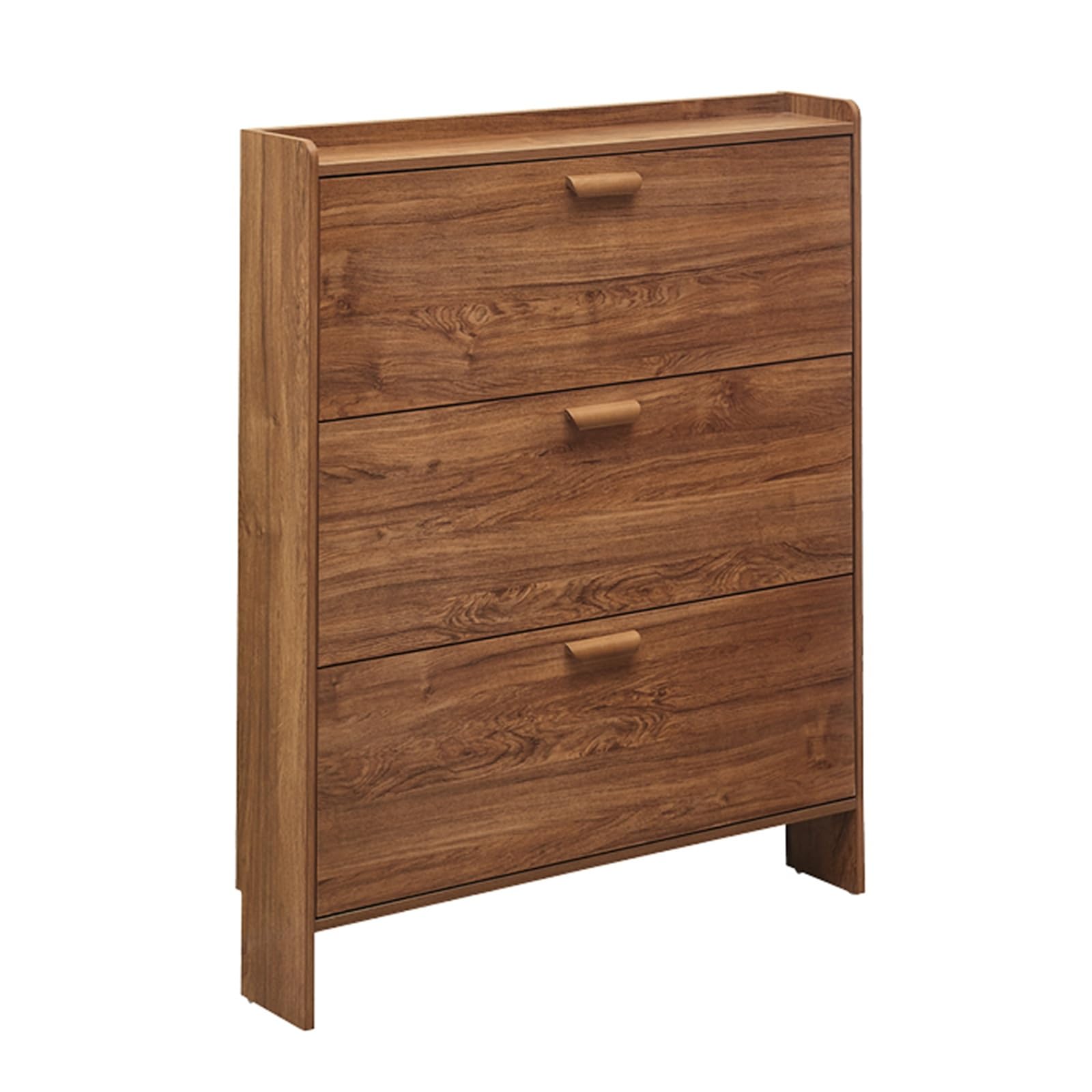 LMYSXAOZ Slim Shoe Storage Cabinet with 3 Flip Drawers for Behind The Door, Farmhouse Rack Top Storage, Freestanding Hidden Shoes Organizer Foyer, Hallway Entryway(L100cm x W17cm H115cm)