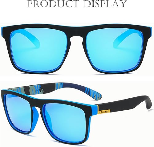 Miniatura 4 de Gafas de sol polarizadas de moda para hombres y mujeres, deportes UV400 vintage elegantes sombras TR90 marco cuadrado gafas de conducción