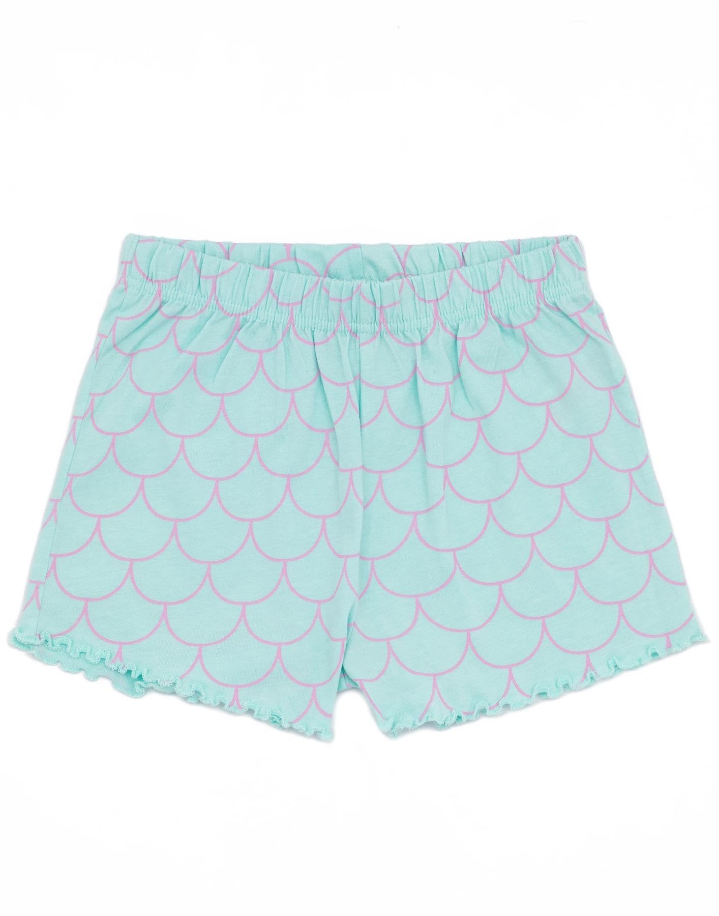 Disney Pigiama Sirenetta | Blu T-Shirt Manica Corta & Shorts Loungewear Pigiami per Bambini | Ariel & Flounder Abbigliamento da Notte da Sirena Subacquea | Movie Pigiama Pigiame Pigiameria