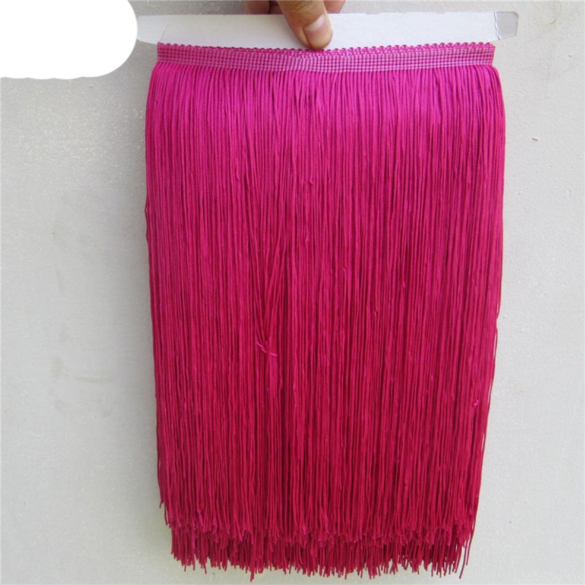 5 Yards 30CM Long Beige Polyester Frange Garniture Africain Gland Ruban Dentelle Accessoire Coudre Robe Latine Rideau DIY Accessoires-Rose