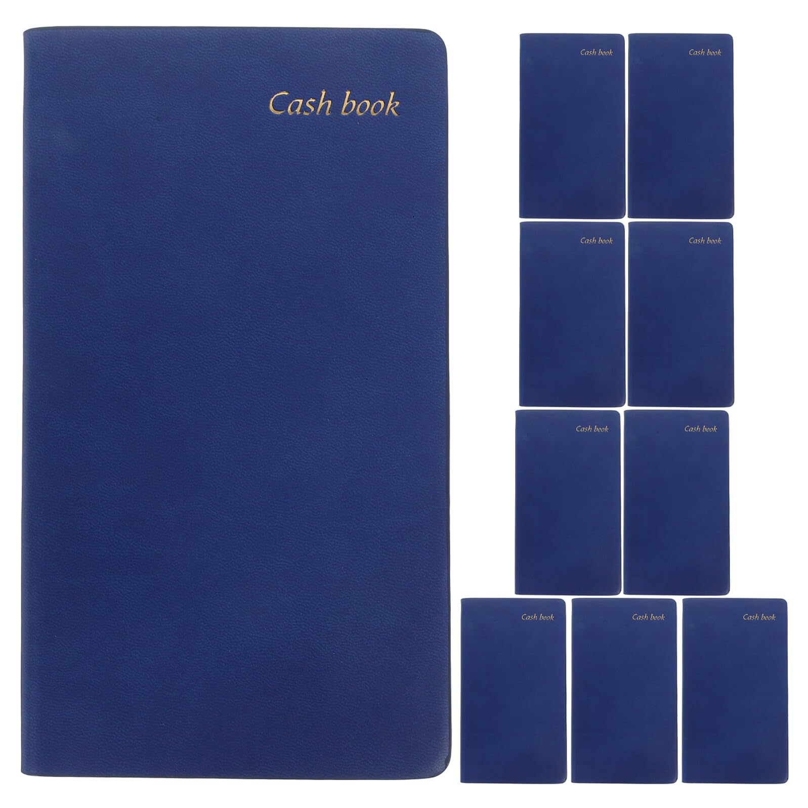 Cabilock Lot de 10 Carnets de Budget A6 en PU Bleu Carnet de Planification Financière et Journal de Budget Portable pour Gestion des Dépenses Mensuelles pour Maison et Petites