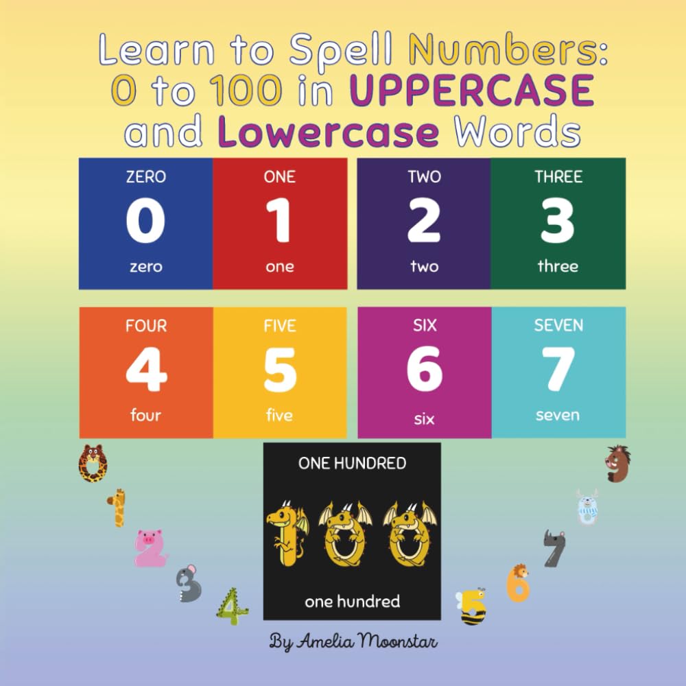 Learn to Spell Numbers: 0 to 100 in UPPERCASE and Lowercase Words