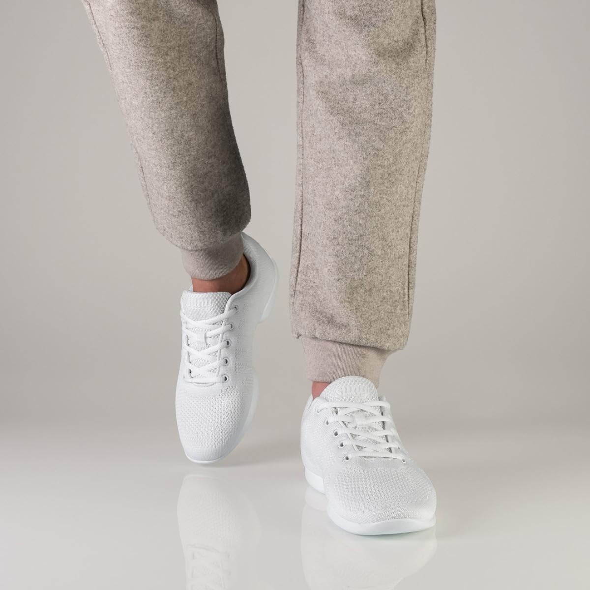 Anna Kern Suny, scarpe da ginnastica da uomo 4060 Bold – Knit Bianco – Larghezza normale – tacco da 1 cm – Suola in PU divisa