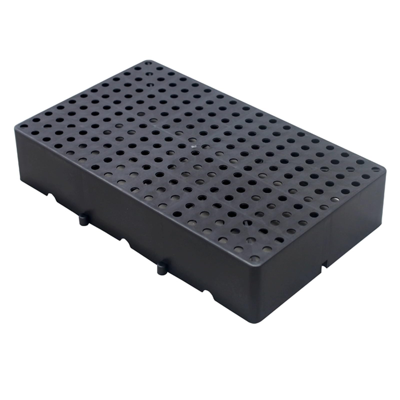 Pallet in plastica resistente per cantina e stoccaggio all'aperto, capacità di carico 999,7 kg, materiale PP traspirante con fori rotondi, perfetti per uso in cucina e garage (nero, 40 x 30 x 10 cm)