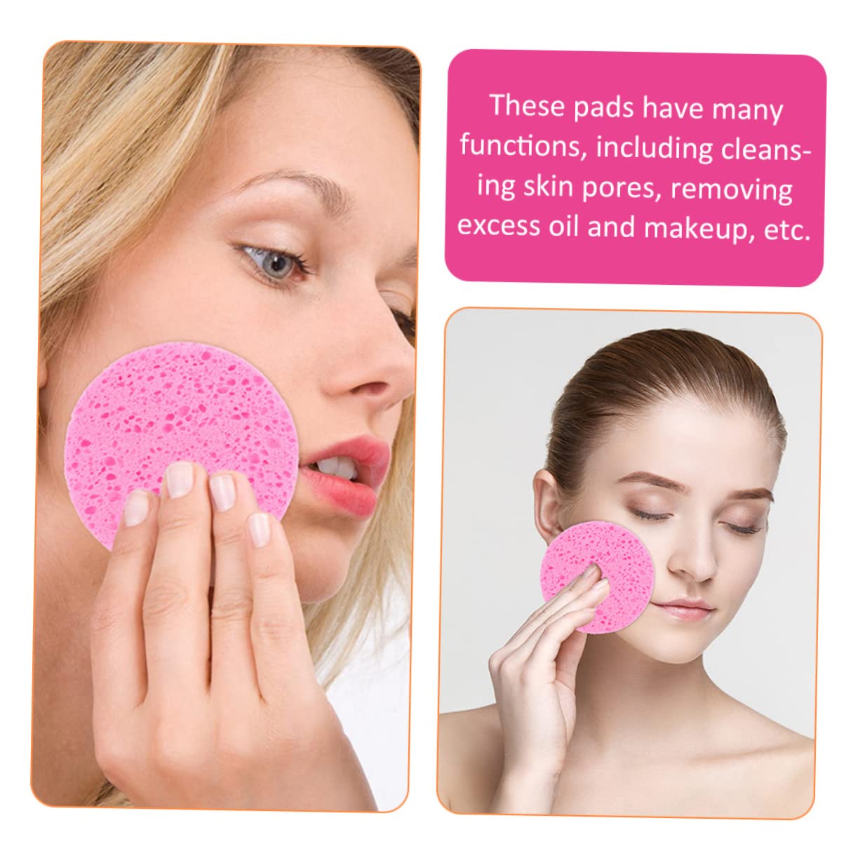 POPETPOP 100pezzi Spugne Per La Pulizia Del Viso Pad Rotondi Riutilizzabili Per Rimuovere Trucco e Detergente Perfetti Per Viaggi e Uso Quotidiano