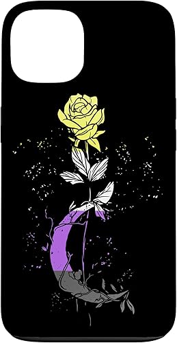 Funda de orgullo no binario LGBT no binaria para iPhone 13 con bandera lunar y rosa