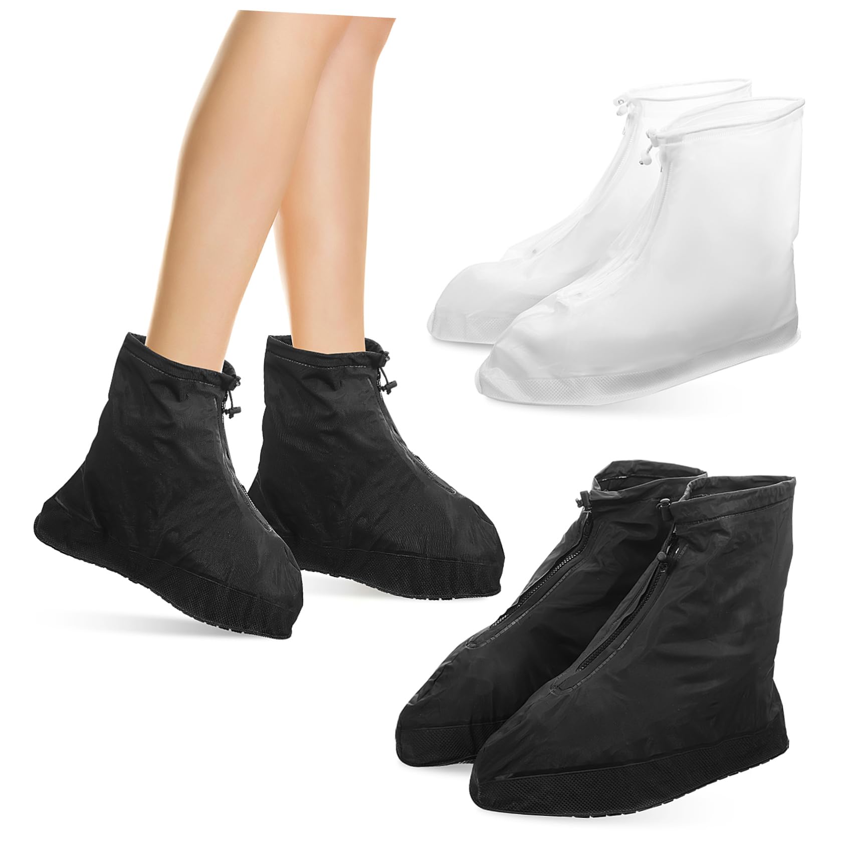 POPETPOP Rainy Day Essential: Non Slip Shoe Covers Waterproof Rain Shoes for Men Women Overshoes for Cycling
