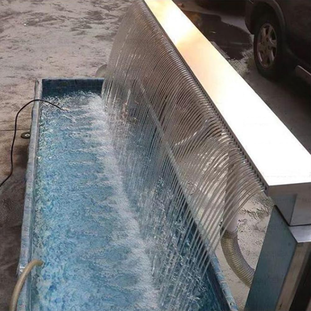 Genérico Fuente de Cascada Exterior para Piscinas y Jardines: Cascada de caída Libre, Elegante decoración de jardín, relajantes Sonidos de Agua, Espacios Exteriores.