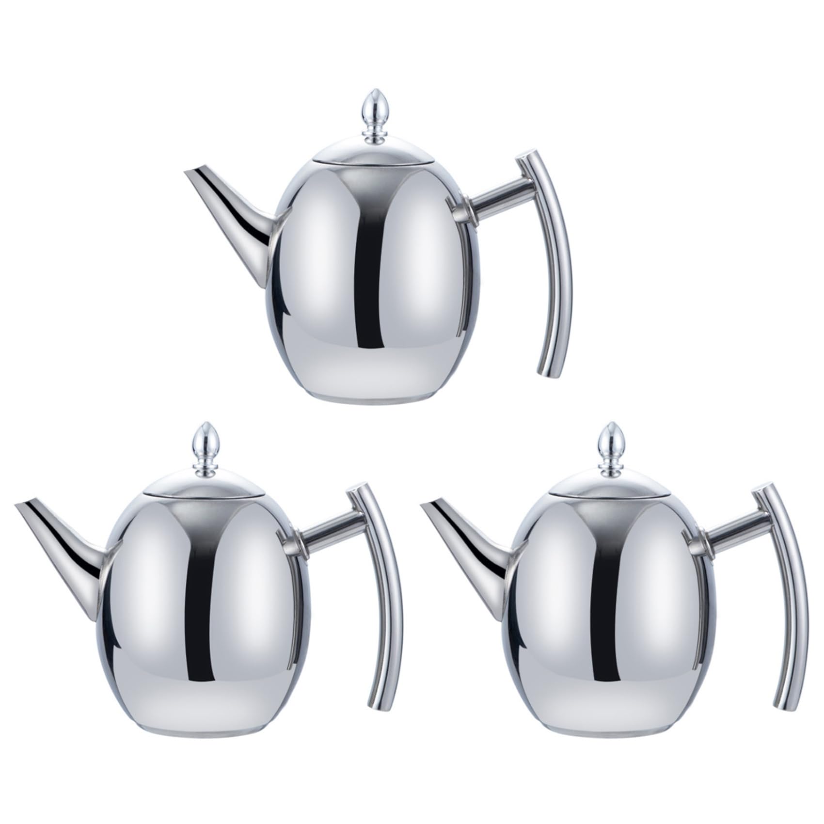 Hndhbfgrt 3X 2L Stainless Steel Teapot with Tea Strainer Teapot with Tea Infuser Teaware Sets Tea Kettle Infuser Teapot