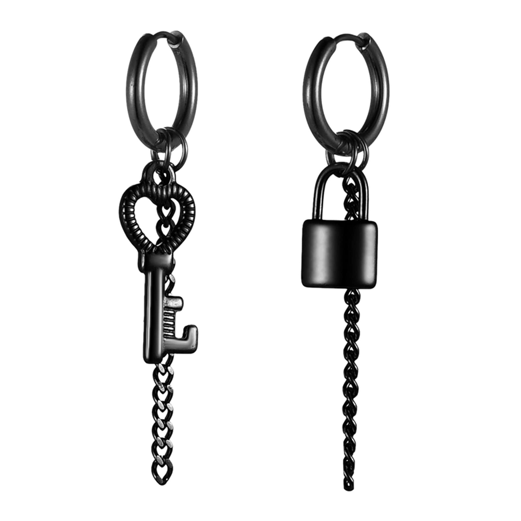JewelryWe Schmuck Damen Choker Kette Kropfband Set schwarz m