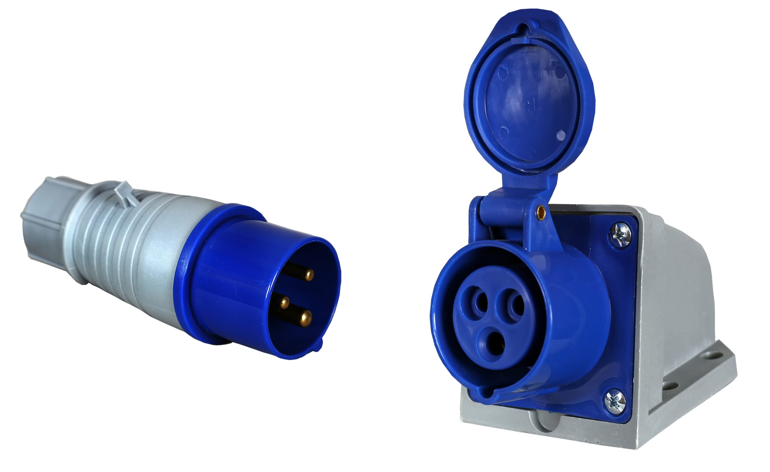 DECENT AIR SYSTEM® 220-250V IP44 Industrial Electric Plug and Socket 16A 3Pin for Panel Use Wire Connector [1 Pair]-picture-10
