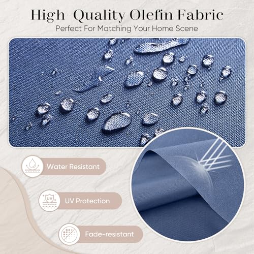 Image of Outdoor Chair Cushions- 22 X 25 Inch High Density Sponge Patio Cushions Deep Seat Patio Furniture Cushions for Chair Sofa Couch-Blue /4 Piece