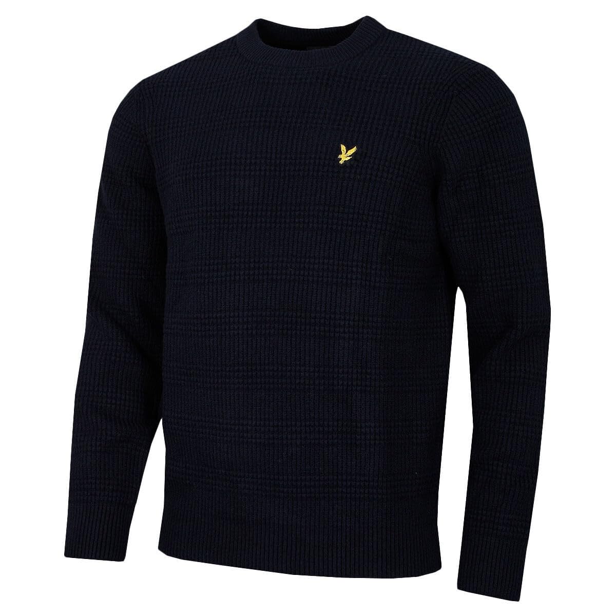 Lyle & Scott Mens Waffle Knit Sweater - Dark Navy - L