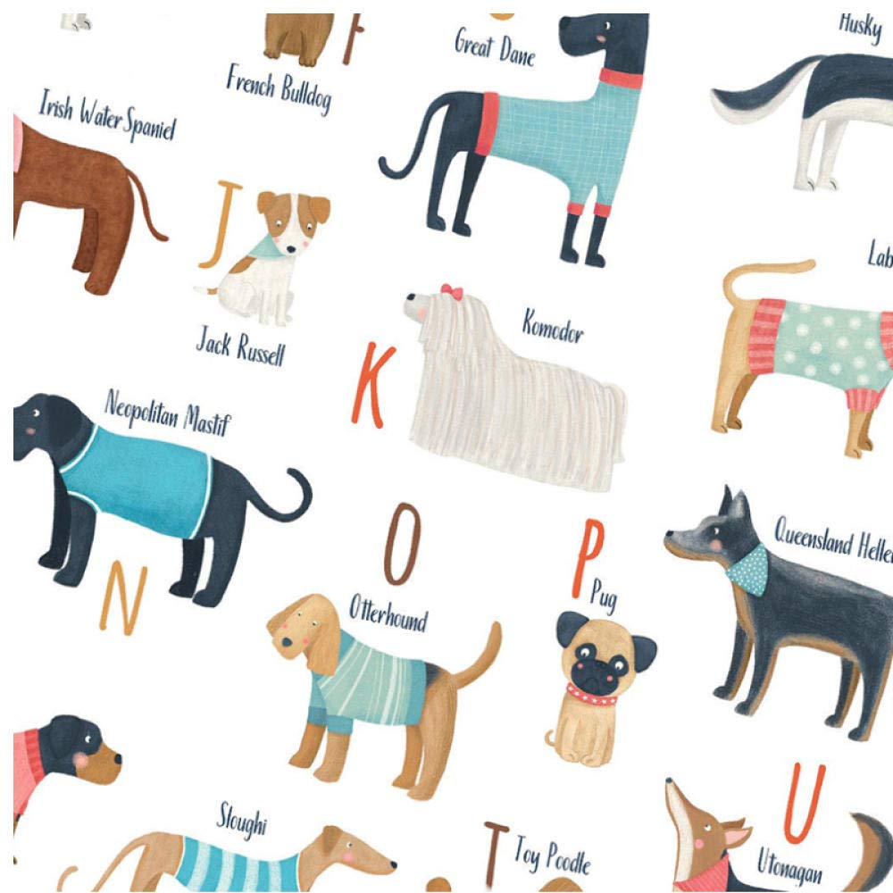 Amazon｜kldfig 犬のアルファベットポスター保育園の装飾犬の恋人