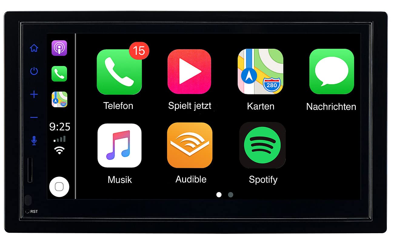 Auto Navi: 2-DIN-Autoradio mit Apple CarPlay, DAB+, Freisprecher, 17,1-cm-Display (DAB nachrüsten, 2 DIN Autoradio mit Navi und DAB+, SD)