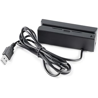 Posunitech Mini Msr100 Swipe Magnetic Credit Card Reader 3 Tracks Hi / Lo Data Collector, USB Msr Stripe Card Reader for Point