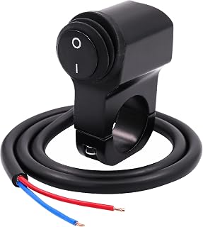 Waterproof Solid AL Alloy IP68 Toggle Switch for Motorcycle Handlebar, Ourbest 12V Dirt Bike Light Switch - Fits 7/8" Handlebars Black
